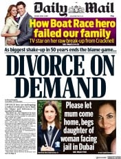 Daily Mail () Newspaper Front Page for 9 April 2019