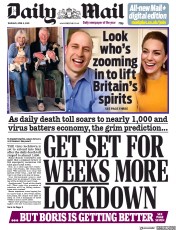 Daily Mail () Newspaper Front Page for 9 April 2020