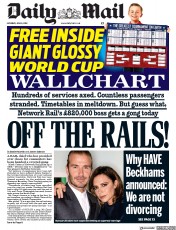 Daily Mail () Newspaper Front Page for 9 June 2018