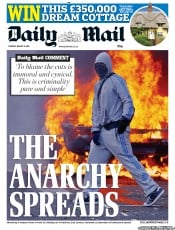 Daily Mail () Newspaper Front Page for 9 August 2011