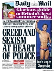 Daily Mail () Newspaper Front Page for 9 August 2016