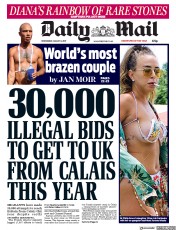 Daily Mail () Newspaper Front Page for 9 August 2017