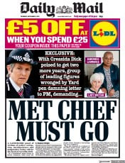 Daily Mail () Newspaper Front Page for 9 September 2021