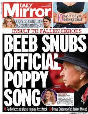 Daily Mirror () Newspaper Front Page for 10 November 2014