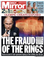 Daily Mirror () Newspaper Front Page for 10 November 2015