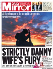 Daily Mirror () Newspaper Front Page for 10 November 2018