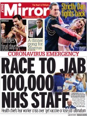 Daily Mirror () Newspaper Front Page for 10 November 2021