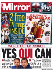 Daily Mirror () Newspaper Front Page for 10 December 2022
