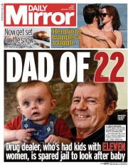 Daily Mirror () Newspaper Front Page for 10 January 2014