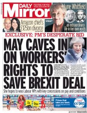 Daily Mirror () Newspaper Front Page for 10 January 2019