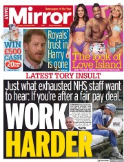 Daily Mirror () Newspaper Front Page for 10 January 2023