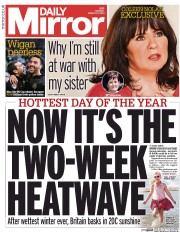 Daily Mirror () Newspaper Front Page for 10 March 2014