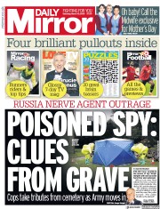 Daily Mirror () Newspaper Front Page for 10 March 2018