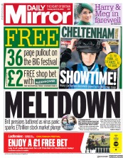 Daily Mirror () Newspaper Front Page for 10 March 2020