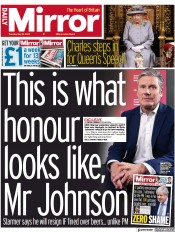 Daily Mirror () Newspaper Front Page for 10 May 2022