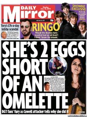Daily Mirror () Newspaper Front Page for 10 June 2013
