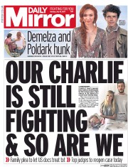 Daily Mirror () Newspaper Front Page for 10 July 2017