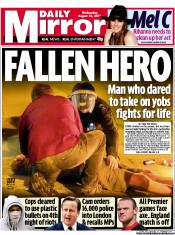 Daily Mirror () Newspaper Front Page for 10 August 2011