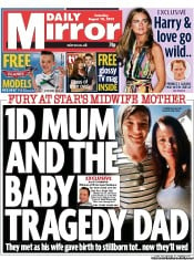 Daily Mirror () Newspaper Front Page for 10 August 2013