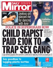 Daily Mirror () Newspaper Front Page for 10 August 2017