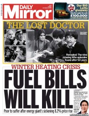 Daily Mirror () Newspaper Front Page for 11 October 2013
