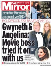 Daily Mirror () Newspaper Front Page for 11 October 2017