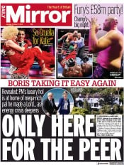 Daily Mirror () Newspaper Front Page for 11 October 2021