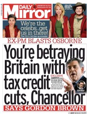 Daily Mirror () Newspaper Front Page for 11 November 2015