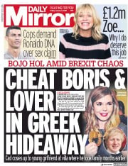 Daily Mirror () Newspaper Front Page for 11 January 2019