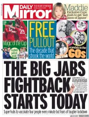 Daily Mirror () Newspaper Front Page for 11 January 2021