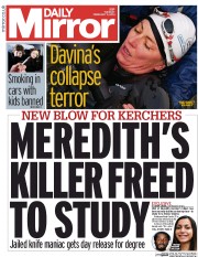 Daily Mirror () Newspaper Front Page for 11 February 2014