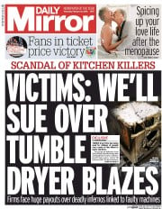 Daily Mirror () Newspaper Front Page for 11 February 2016