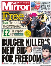 Daily Mirror () Newspaper Front Page for 11 March 2020