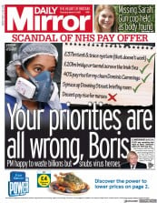Daily Mirror () Newspaper Front Page for 11 March 2021