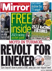 Daily Mirror () Newspaper Front Page for 11 March 2023