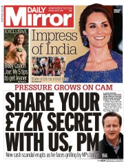 Daily Mirror () Newspaper Front Page for 11 April 2016