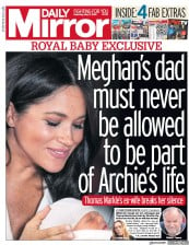 Daily Mirror () Newspaper Front Page for 11 May 2019