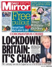 Daily Mirror () Newspaper Front Page for 11 May 2020