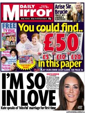 Daily Mirror () Newspaper Front Page for 11 June 2011