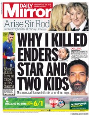 Daily Mirror () Newspaper Front Page for 11 June 2016