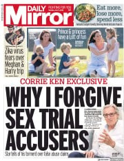 Daily Mirror () Newspaper Front Page for 11 June 2018