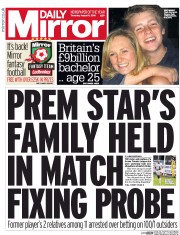 Daily Mirror () Newspaper Front Page for 11 August 2016