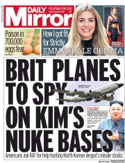 Daily Mirror () Newspaper Front Page for 11 August 2017
