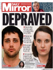 Daily Mirror () Newspaper Front Page for 12 November 2015