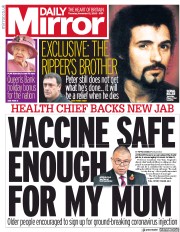 Daily Mirror () Newspaper Front Page for 12 November 2020