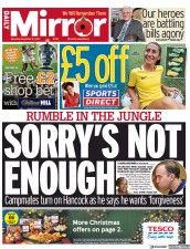 Daily Mirror () Newspaper Front Page for 12 November 2022