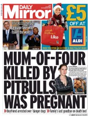 Daily Mirror () Newspaper Front Page for 12 December 2013