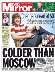 Daily Mirror () Newspaper Front Page for 12 December 2017