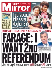 Daily Mirror () Newspaper Front Page for 12 January 2018