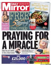 Daily Mirror () Newspaper Front Page for 12 January 2019